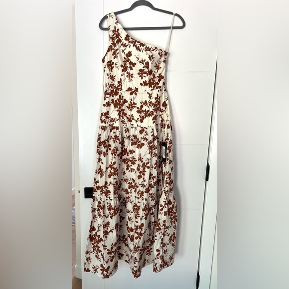 VICI women’s One Shoulder Flower Maxi Dress Front Slit Sz Small - Picture 3 of 9